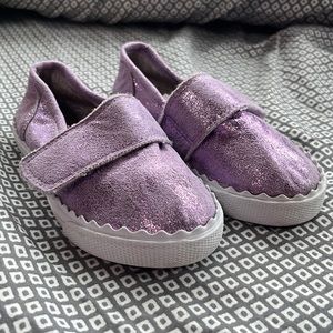 Cat and Jack purple metallic sneakers